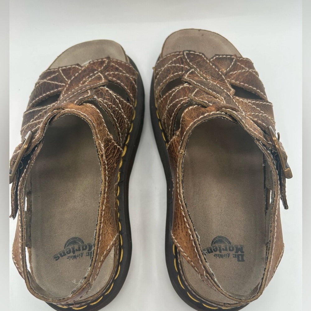 Vtg Dr. Martens Sandals Twist Fisherman Platform Women’s 8 & 9 Brown 90’s Grunge - Picture 9 of 13